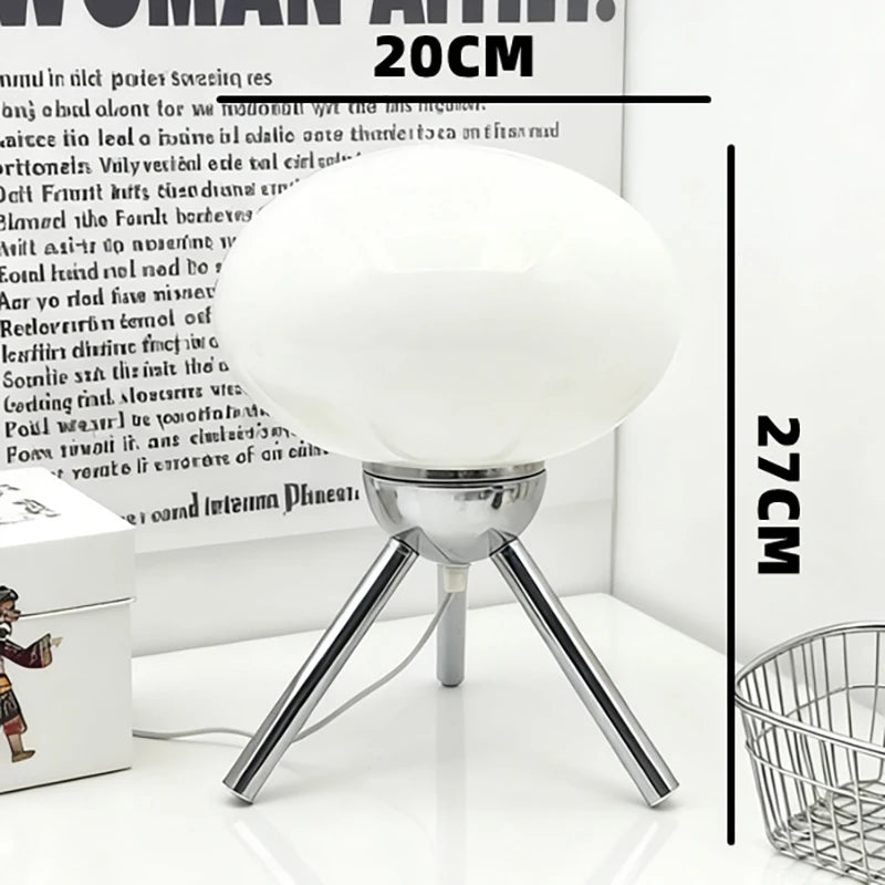 Bauhaus Mid-Century Glass Mushroom Table Lamp Nordic Ins Girls Style Retro Modern Bedroom Bedside Ambient Decor Light