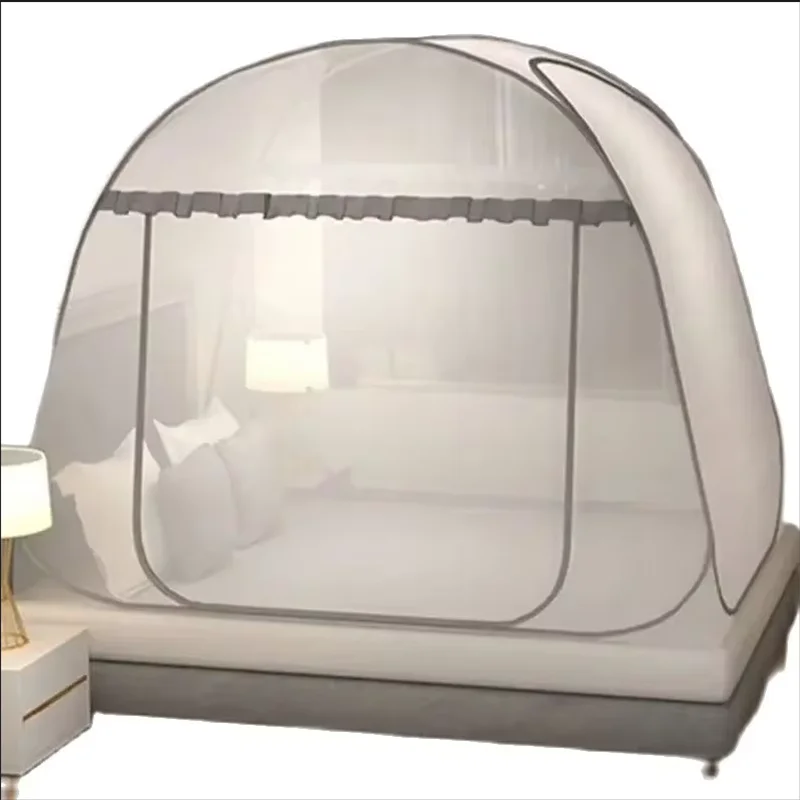 Simple Yurt Mosquito Net Portable Camping Tent Single Double Bed Canopy For Adult Foldable Bunk Mesh Net Breathable Mosquito Net