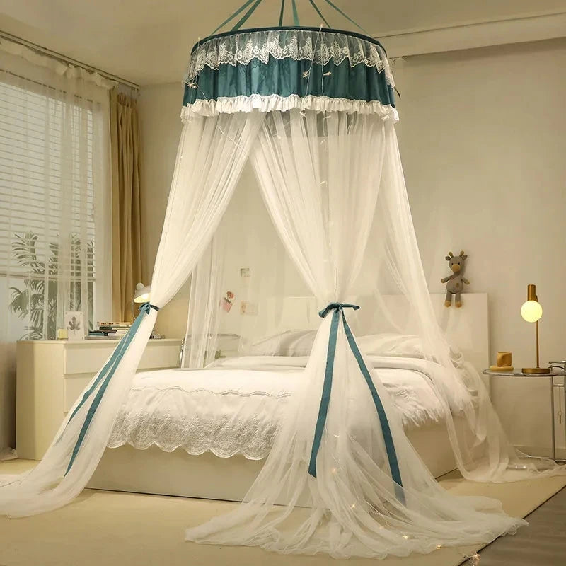 Princess Style Dome Ceiling Three-door Mosquito Net Summer Universal Home Mosquito Net Romantic Bedroom Anti-mosquito Bed Curtai