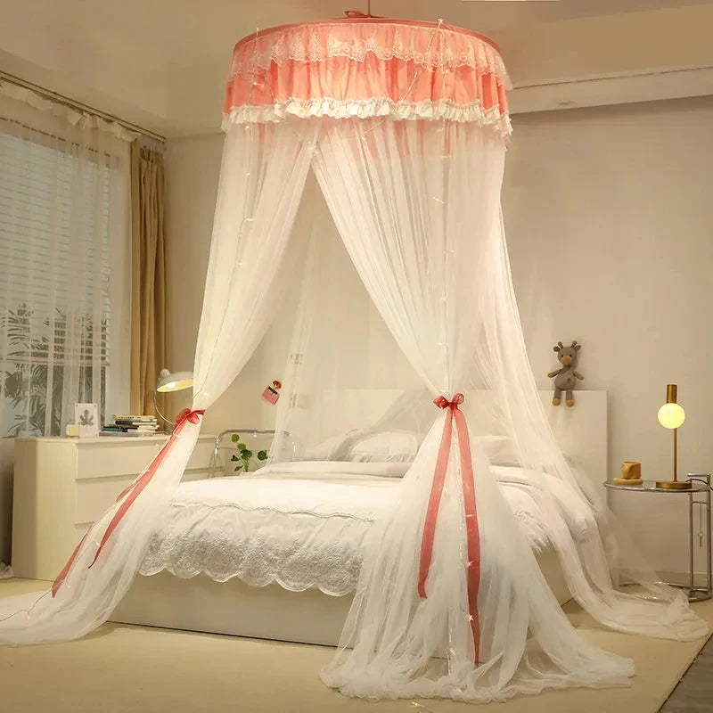 Princess Style Dome Ceiling Three-door Mosquito Net Summer Universal Home Mosquito Net Romantic Bedroom Anti-mosquito Bed Curtai