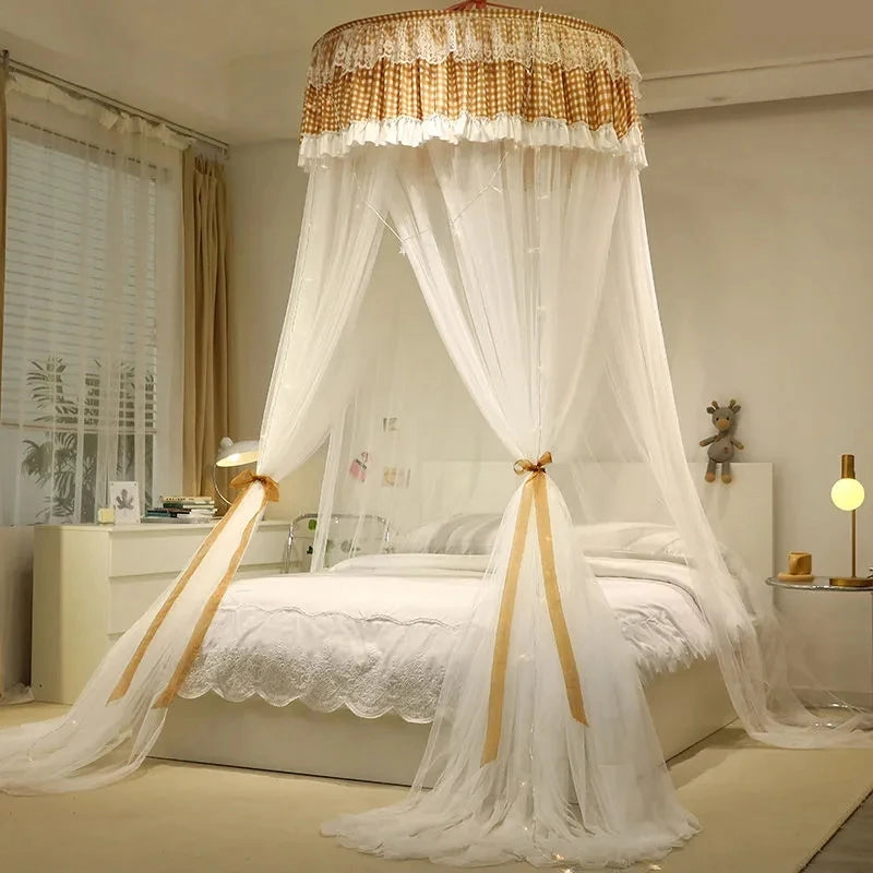 Princess Style Dome Ceiling Three-door Mosquito Net Summer Universal Home Mosquito Net Romantic Bedroom Anti-mosquito Bed Curtai