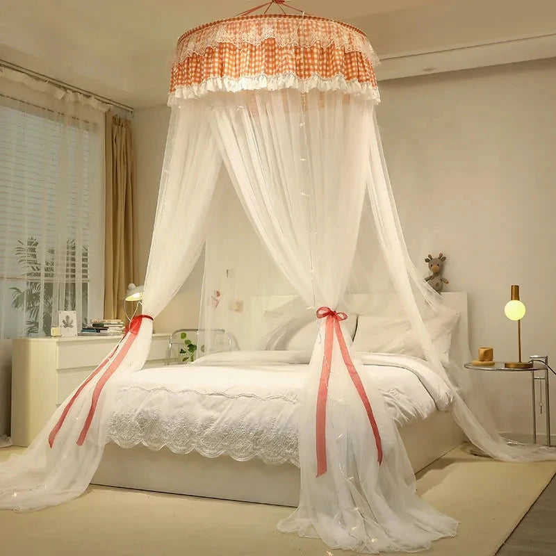 Princess Style Dome Ceiling Three-door Mosquito Net Summer Universal Home Mosquito Net Romantic Bedroom Anti-mosquito Bed Curtai