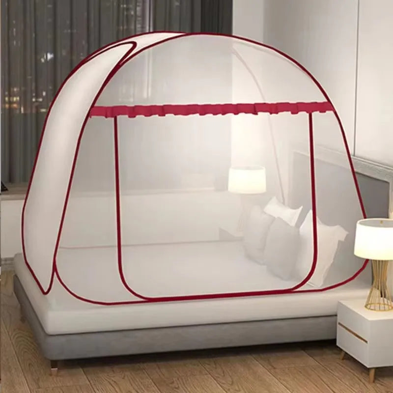 Simple Yurt Mosquito Net Portable Camping Tent Single Double Bed Canopy For Adult Foldable Bunk Mesh Net Breathable Mosquito Net